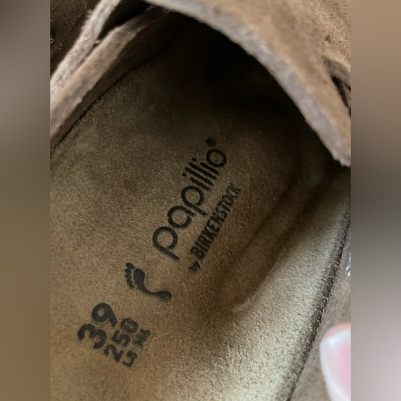 Birkenstock Papillio Boston Chunky Suede Leather Dark Tea Brown Size 39 Size 8 - Picture 9 of 11
